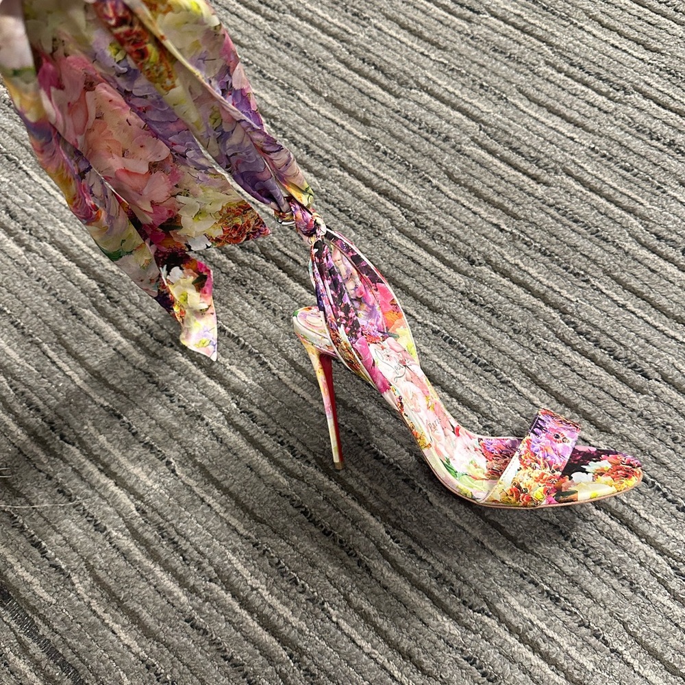 Christian Louboutin Satin Printed Sandals